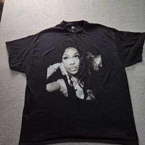 SZA Men's 2XL Black Portrait Graphic T-Shirt Gildan Heavy Cotton R&B Tee
